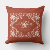 Romantisch rood roest shabby chic meneer mevrouw b kussen (Voorkant)