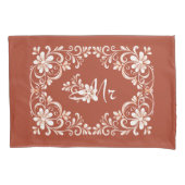 Romantisch rood roest shabby chic Mr & Mrs koppel  Kussensloop (Voorkant-Links)