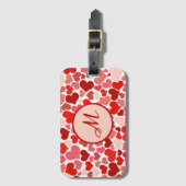 Romantisch rood roze hart liefde Valentijn reizen Bagagelabel (Voorkant (verticaal))