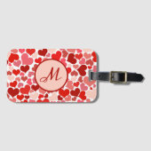 Romantisch rood roze hart liefde Valentijn reizen Bagagelabel (Voorkant (horizontaal))