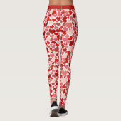 Romantisch Rood Roze Hart Patroon Design Yoga Leggings (Achterkant)