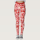 Romantisch Rood Roze Hart Patroon Design Yoga Leggings (Voorkant)