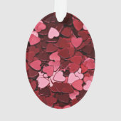 Romantisch rood & roze hartconfetti Valentijnsdag Ornament (achterkant)