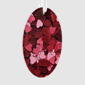 Romantisch rood & roze hartconfetti Valentijnsdag Ornament (voorkant)