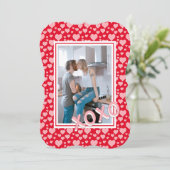 Romantisch Rood Roze Harten XOXO Foto Valentijn Kaart (Staand voorkant)