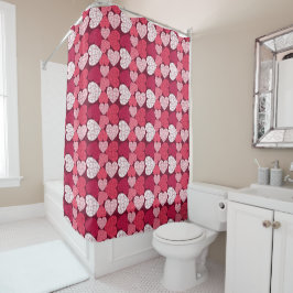 Romantisch Rood & Roze Jigsaw Puzzel Hartpatroon Douchegordijn