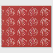 Romantisch rood rozen cadeauverpakkings papier  (Vlak)