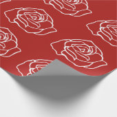 Romantisch rood rozen cadeauverpakkings papier  (Hoek)