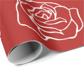 Romantisch rood rozen cadeauverpakkings papier  (Rol Hoek)