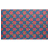 Romantisch rood rozen patroon op blauwe aangepaste stof (Fat Quarter)