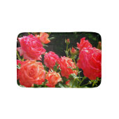 Romantisch rood sinaasappel koraal rozen bloemenfo badmat (Voorkant)