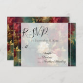 Romantisch Rood Wit Bloemen Bruiloft RSVP Informatiekaartje (Voorkant / Achterkant)