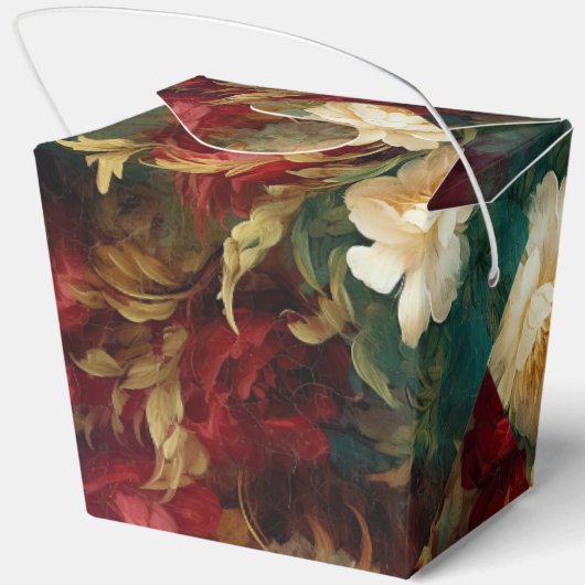 Romantisch Rood Wit Bloemen Vrijgezellenfeest Brui Bedankdoosjes (Achterkant)