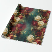 Romantisch Rood Wit Bloemen Vrijgezellenfeest Brui Cadeaupapier (Uitgerold)