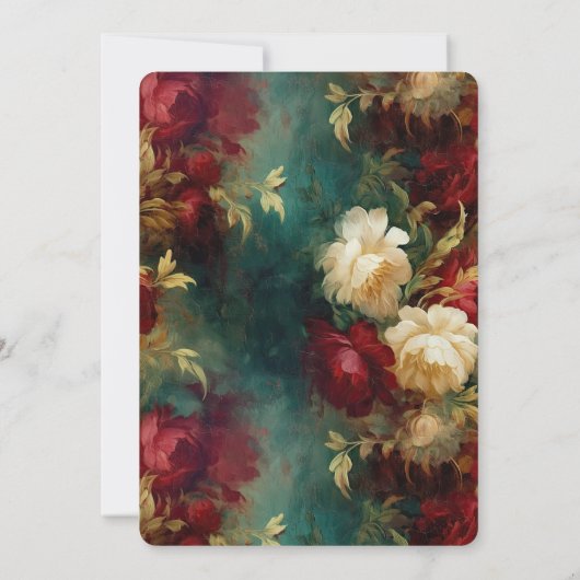 Romantisch Rood Wit Bloemen Vrijgezellenfeest Kaart (Achterkant)