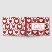 Romantisch rood wit glazen harten patroon gastenboek (Volledig)