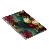 Romantisch Rood Wit Groen Bloemen Notitieboek (Rechterzijde)