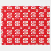 Romantisch Rood XOXO Liefde Faalt Nooit Valentijns Fleece Deken (Voorkant (Horizontaal))