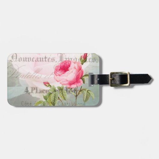 Romantisch Roos Bagagelabel (Voorkant horizontaal)