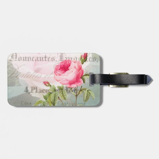 Romantisch Roos Bagagelabel (Achterkant horizontaal)