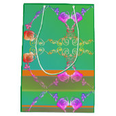 Romantisch Roos Birthday Gift Bag Medium Cadeauzakje (Achterkant)