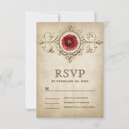  romantisch Roos bloeien bruiloft RSVP Kaartje (Voorkant)