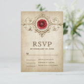  romantisch Roos bloeien bruiloft RSVP Kaartje (Staand voorkant)