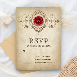  romantisch Roos bloeien bruiloft RSVP Kaartje