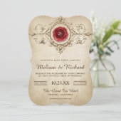  romantisch Roos bloeien bruiloft uitnodiging (Staand voorkant)