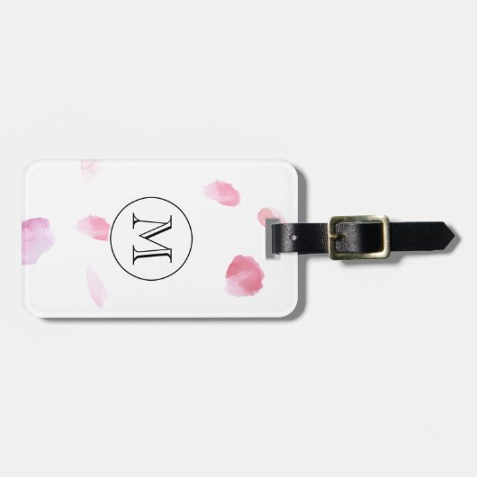 Romantisch Roos bloemblaadjes Bagagelabel (Voorkant horizontaal)