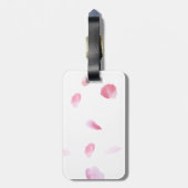 Romantisch Roos bloemblaadjes Bagagelabel (Achterkant verticaal)