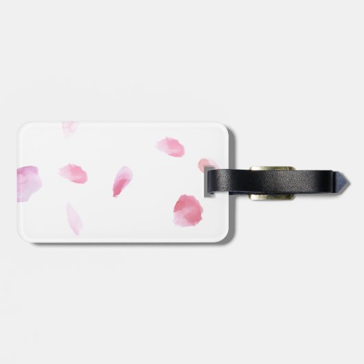 Romantisch Roos bloemblaadjes Bagagelabel (Achterkant horizontaal)