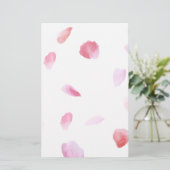 Romantisch Roos bloemblaadjes Briefpapier (Staand voorkant)