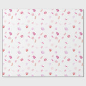 Romantisch Roos bloemblaadjes Cadeaupapier (Vlak)