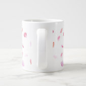 Romantisch Roos bloemblaadjes Grote Koffiekop (Achterkant)