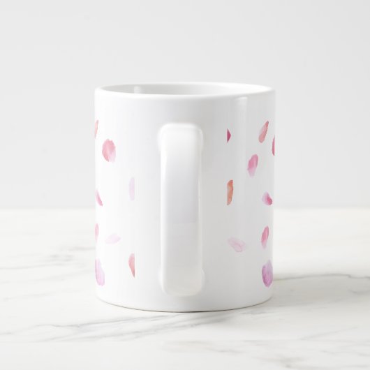 Romantisch Roos bloemblaadjes Grote Koffiekop (Achterkant)