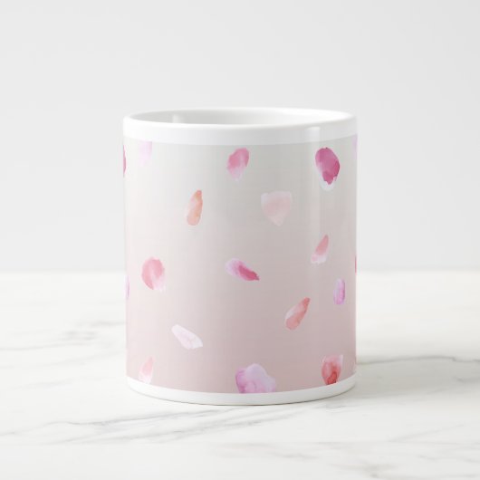 Romantisch Roos bloemblaadjes Grote Koffiekop (Voorkant)