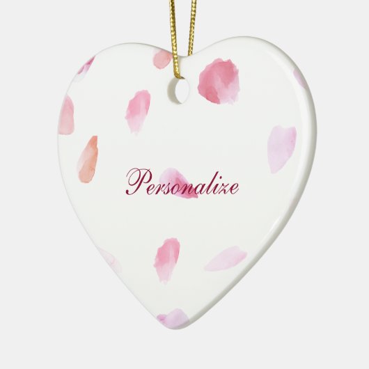 Romantisch Roos bloemblaadjes Keramisch Ornament (Links)