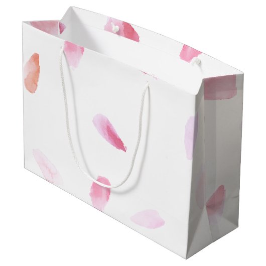 Romantisch Roos bloemblaadjes Large Cadeautasje (Achterkant Gekanteld)