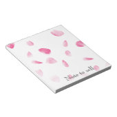 Romantisch Roos bloemblaadjes Notitieblok (Schuin)