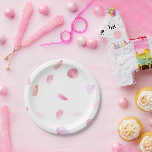 Romantisch Roos bloemblaadjes Papieren Bordje (Feest)