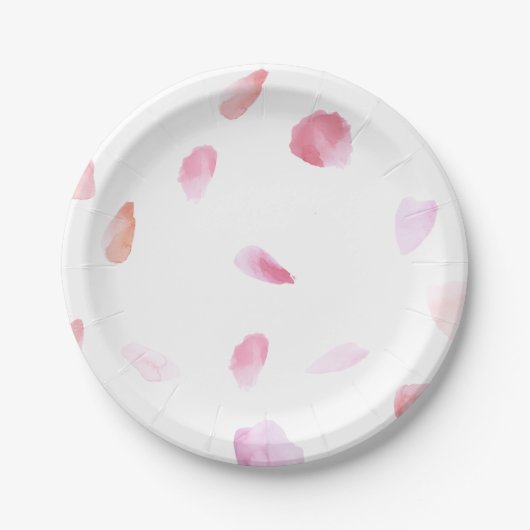 Romantisch Roos bloemblaadjes Papieren Bordje (Voorkant)