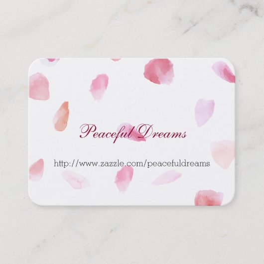 Romantisch Roos bloemblaadjes Visitekaartje (Voorkant)