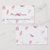 Romantisch Roos bloemblaadjes Visitekaartje (Voorkant / Achterkant)