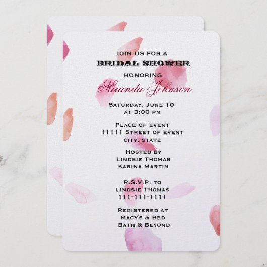 Romantisch Roos bloemblaadjes Vrijgezellenfeest Kaart (Voorkant / Achterkant)