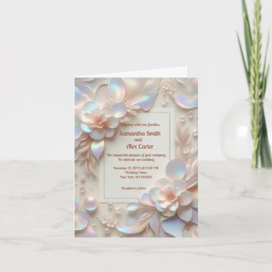 Romantisch Roos Bloemen bruiloft (Voorkant)