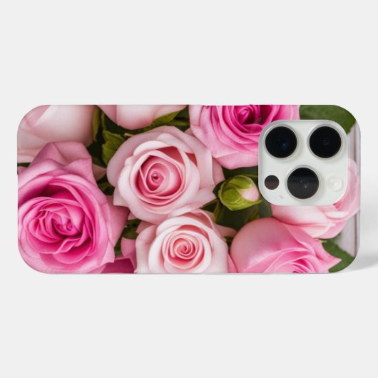 Romantisch Roos Bloemen iPhone Case (Achterkant (horizontaal))
