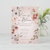 Romantisch Roos Bloemenliefde in bloei Vrijgezelle Kaart (Staand voorkant)