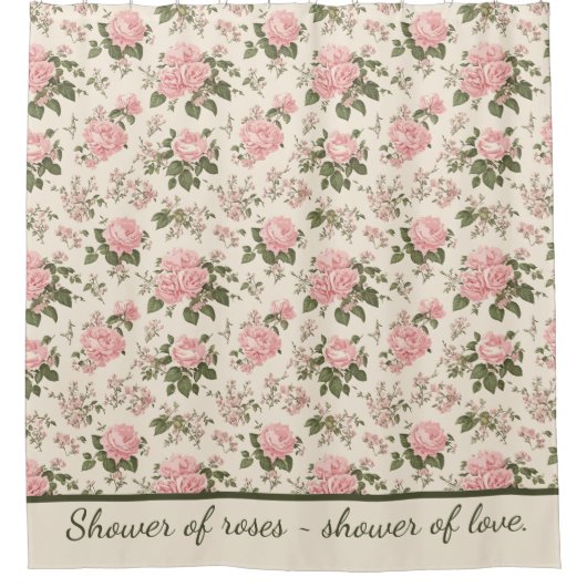 Romantisch  Roos bloesems bloemenpatroon Douchegordijn (Voorkant)