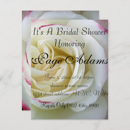 Romantisch Roos Blossom Bridal Shower Uitnodiging (Voorkant / Achterkant)